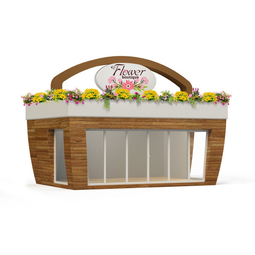 Pavilion modular prefabricat pentru florarie. Suprafata comerciala 22 mp MC30 Pavilion modular prefabricat pentru florarie. Suprafata comerciala 22 mp MC30