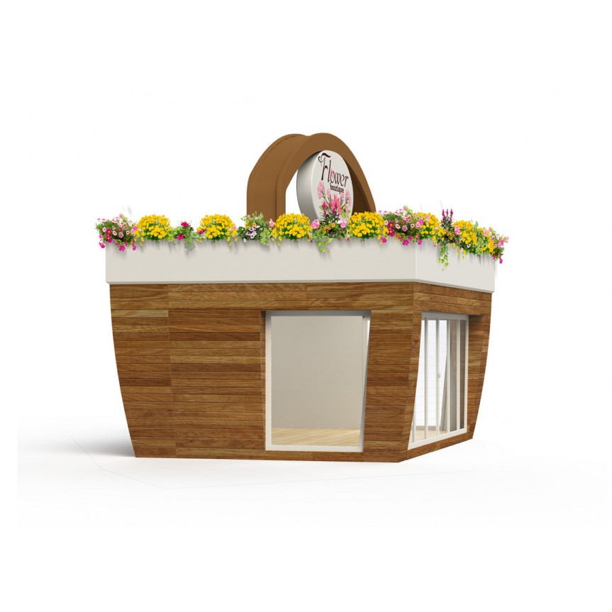 Pavilion modular prefabricat pentru florarie. Suprafata comerciala 22 mp MC30 Pavilion modular prefabricat pentru florarie. Suprafata comerciala 22 mp MC30